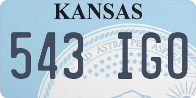 KS license plate 543IGO