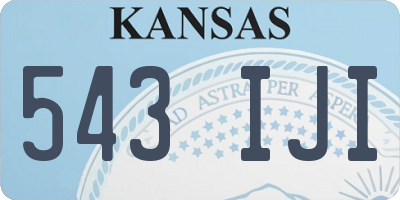 KS license plate 543IJI