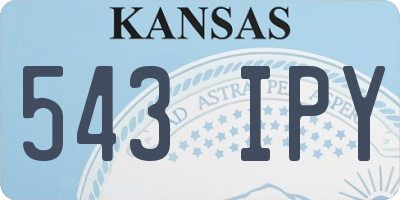 KS license plate 543IPY