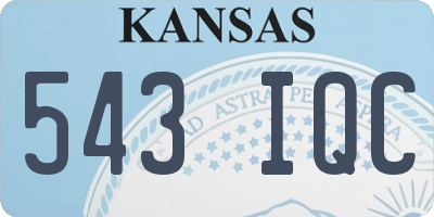 KS license plate 543IQC