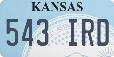 KS license plate 543IRD