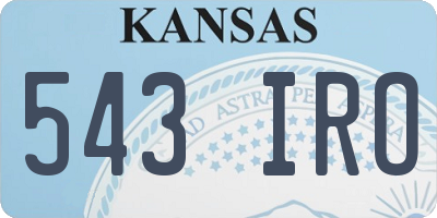 KS license plate 543IRO