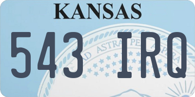 KS license plate 543IRQ