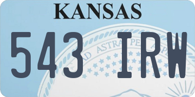 KS license plate 543IRW