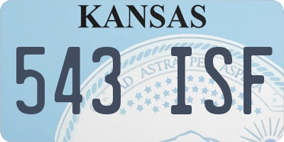 KS license plate 543ISF