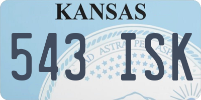 KS license plate 543ISK