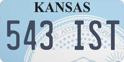 KS license plate 543IST