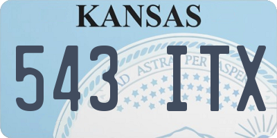 KS license plate 543ITX