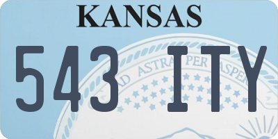 KS license plate 543ITY