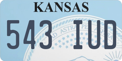 KS license plate 543IUD