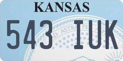 KS license plate 543IUK