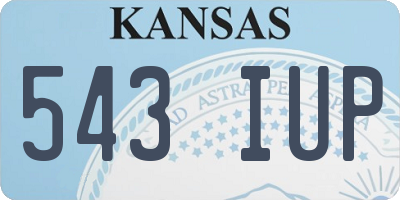 KS license plate 543IUP