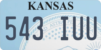 KS license plate 543IUU
