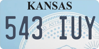 KS license plate 543IUY