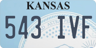 KS license plate 543IVF