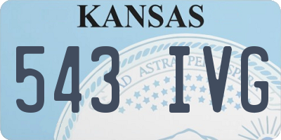 KS license plate 543IVG