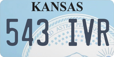 KS license plate 543IVR
