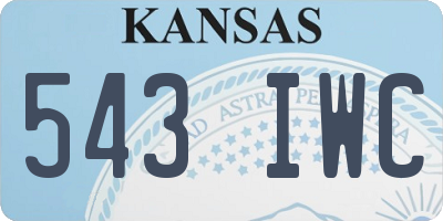 KS license plate 543IWC