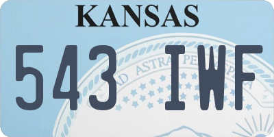 KS license plate 543IWF