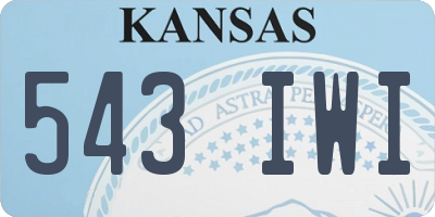 KS license plate 543IWI