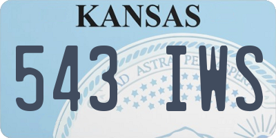 KS license plate 543IWS