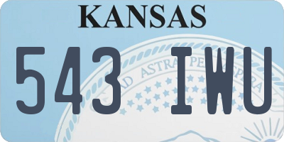 KS license plate 543IWU