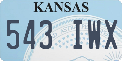 KS license plate 543IWX