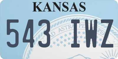 KS license plate 543IWZ