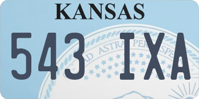 KS license plate 543IXA