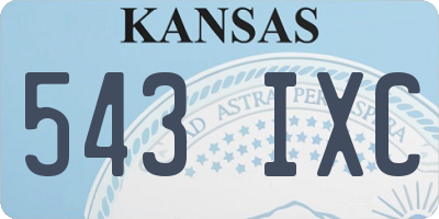 KS license plate 543IXC