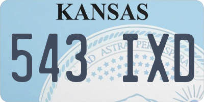 KS license plate 543IXD