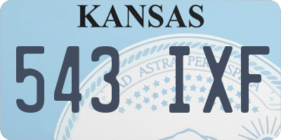 KS license plate 543IXF