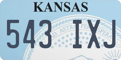 KS license plate 543IXJ