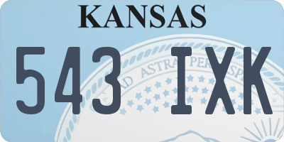 KS license plate 543IXK