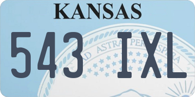 KS license plate 543IXL