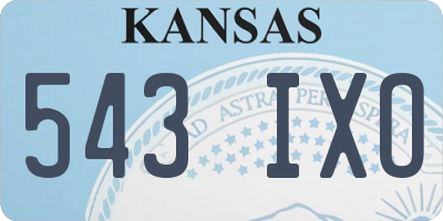 KS license plate 543IXO