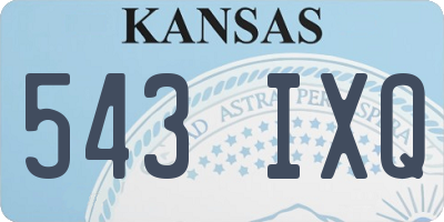KS license plate 543IXQ