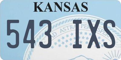 KS license plate 543IXS