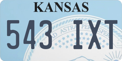 KS license plate 543IXT