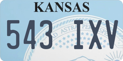 KS license plate 543IXV
