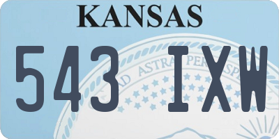 KS license plate 543IXW