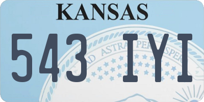 KS license plate 543IYI