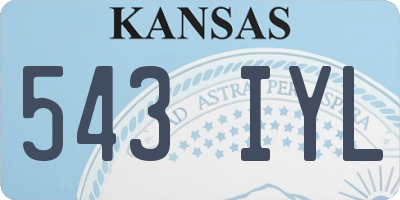 KS license plate 543IYL