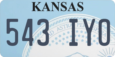 KS license plate 543IYO
