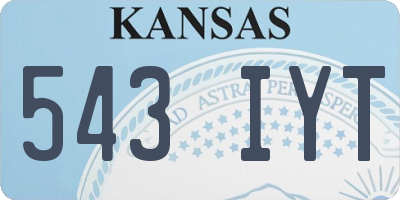 KS license plate 543IYT