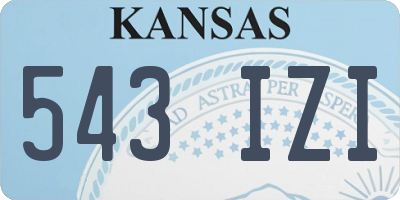 KS license plate 543IZI