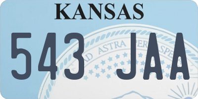 KS license plate 543JAA