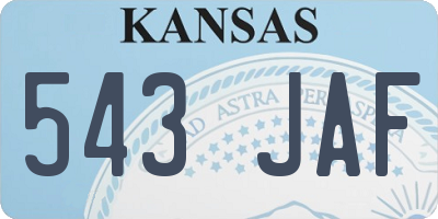 KS license plate 543JAF