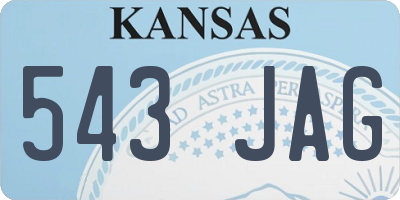 KS license plate 543JAG