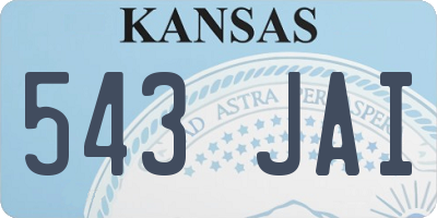 KS license plate 543JAI